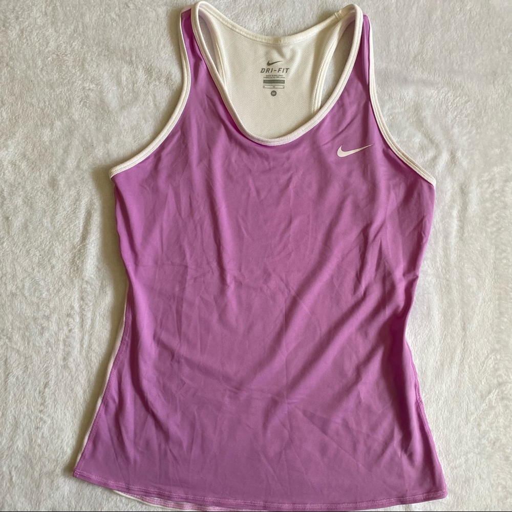 Nike Pro Dri Fit Tank Top - Lavender and White - Picture 2 of 7